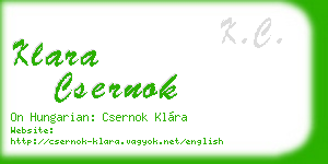 klara csernok business card